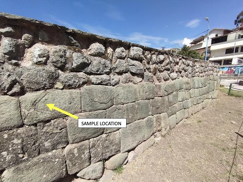 Huaca Sapantiana, sample 2A/2B location